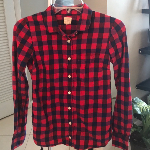 J. Crew Factory Tops - J Crew Plaid Long Sleeve Shirt